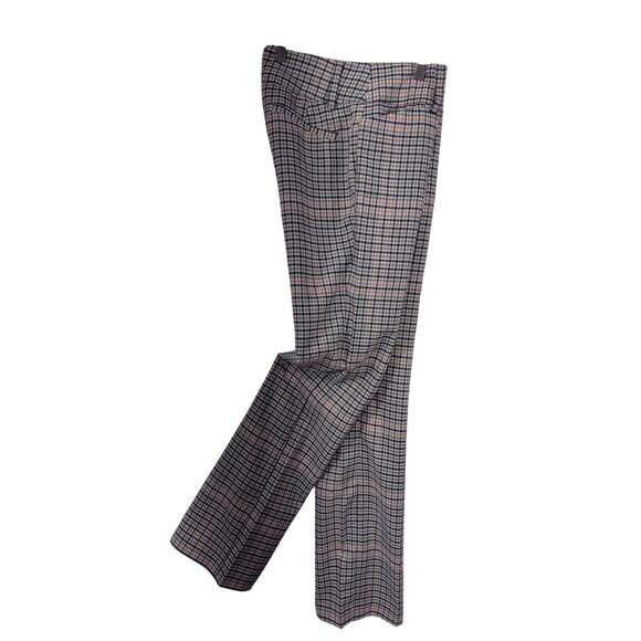 NWT! NEW YORK & CO! BLACK, WHITE, TAN & PEACH PLAID STRAIGHT LEG TROUSERS! SZ 0 - Picture 5 of 11